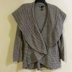 ❤️2/$30❤️[XL]Vintage Carolee Little Gray Wide Neck  open sweater cardigan